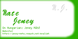 mate jeney business card